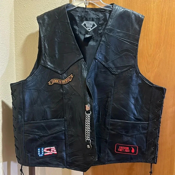 Leather biker vest, size 2X - Picture 1 of 5
